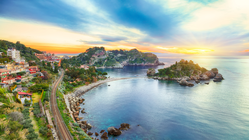 Paisagem de Taormina na Sicília